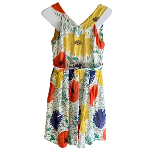 Anthropologie Floral Silk Dress